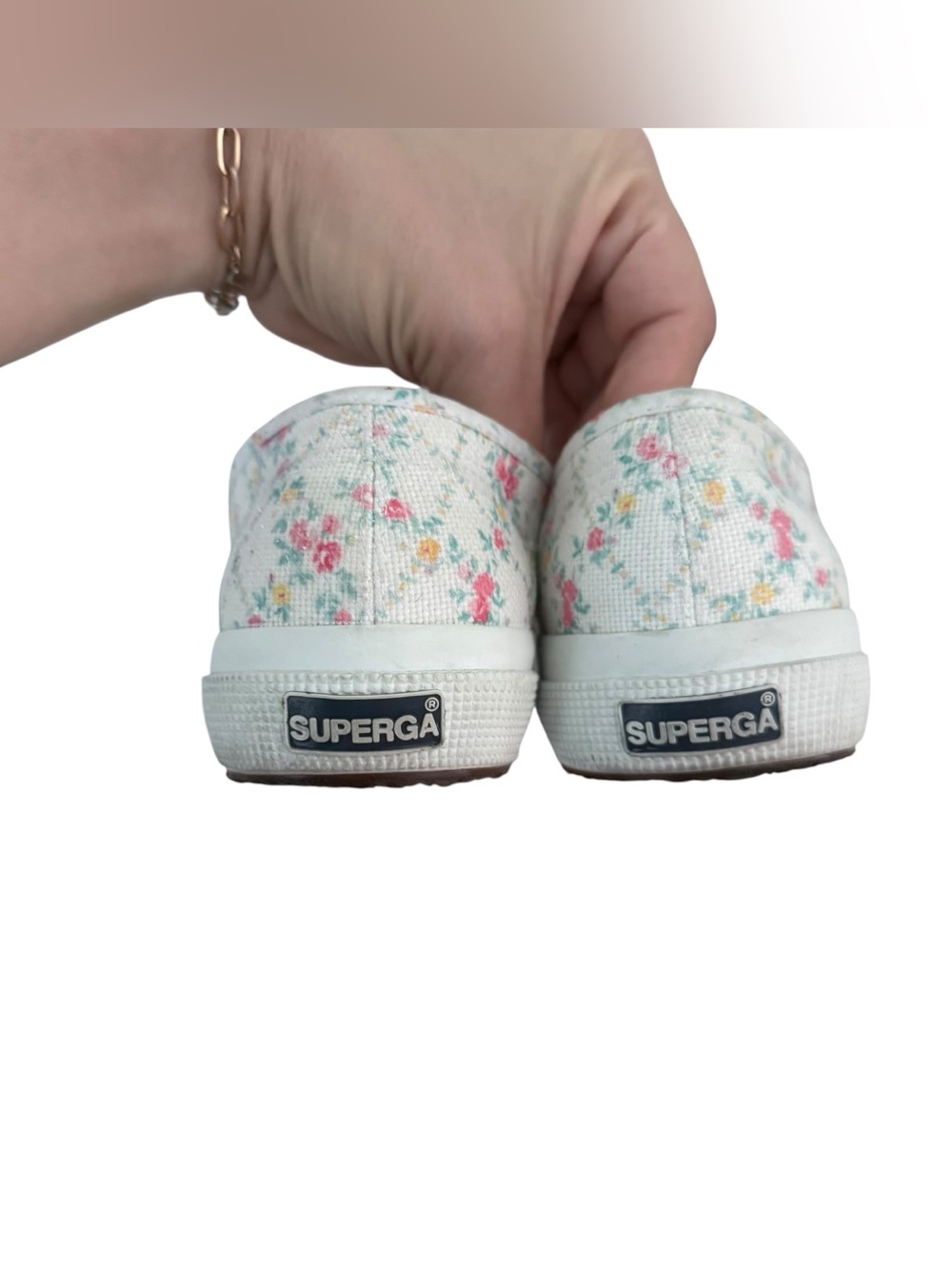 Superga x LoveShackFancy Floral Sneakers Ribbon Lace size 38 - Picture 4 of 7